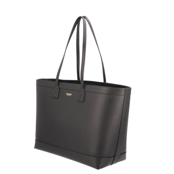 New Burberry Medium Black leather London tote authentic - Picture 1 of 10